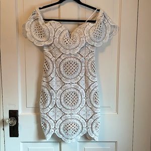 White lace cocktail dress